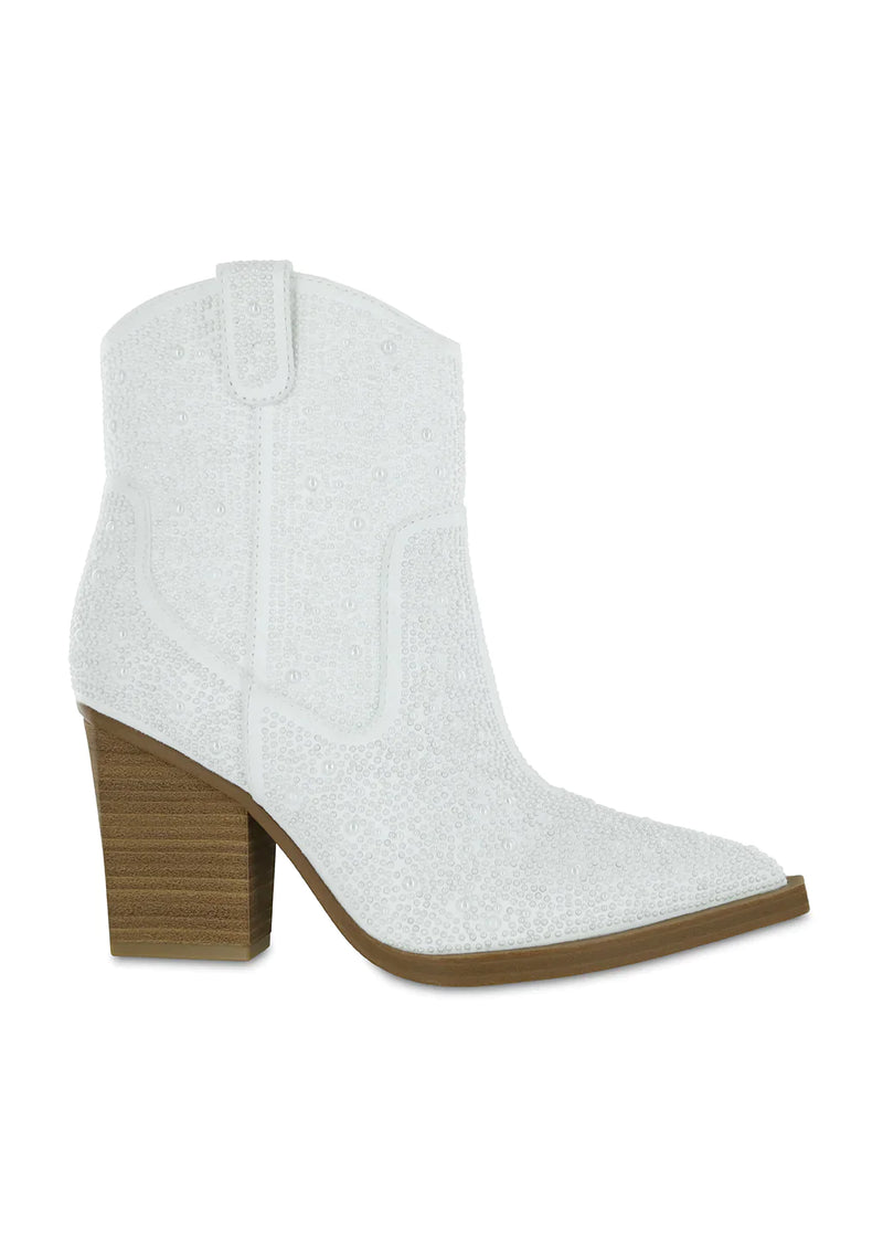 mia dawson white pearl ankle boots