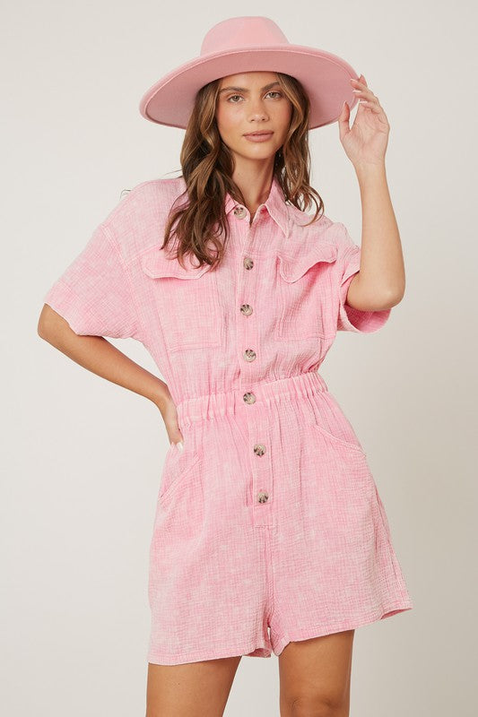 summer gauze linen rompers