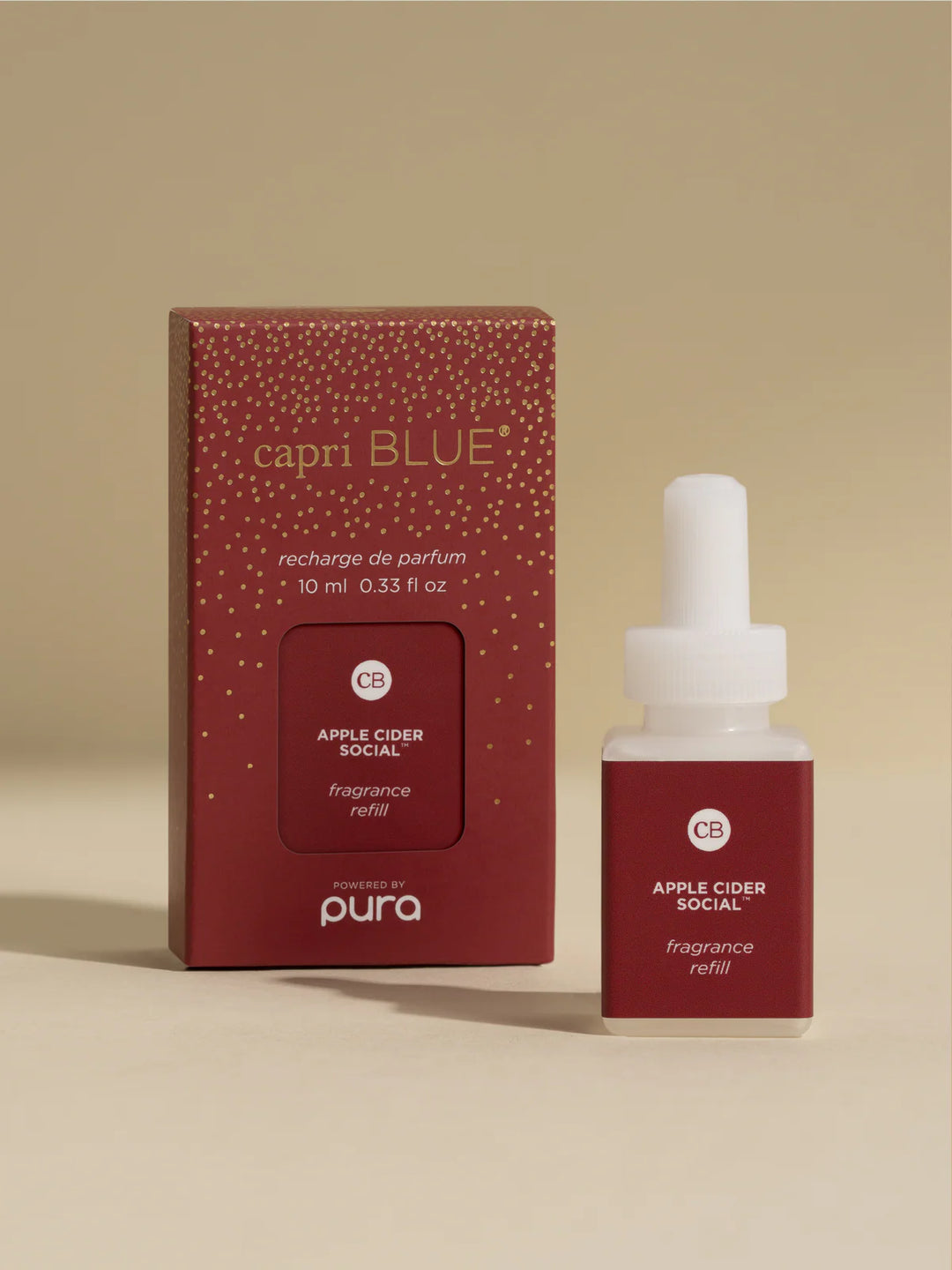 Pura capri BLUE Apple Cider Social fragrance refill bottle and packaging 
