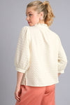 umgee ivory textured dressy top