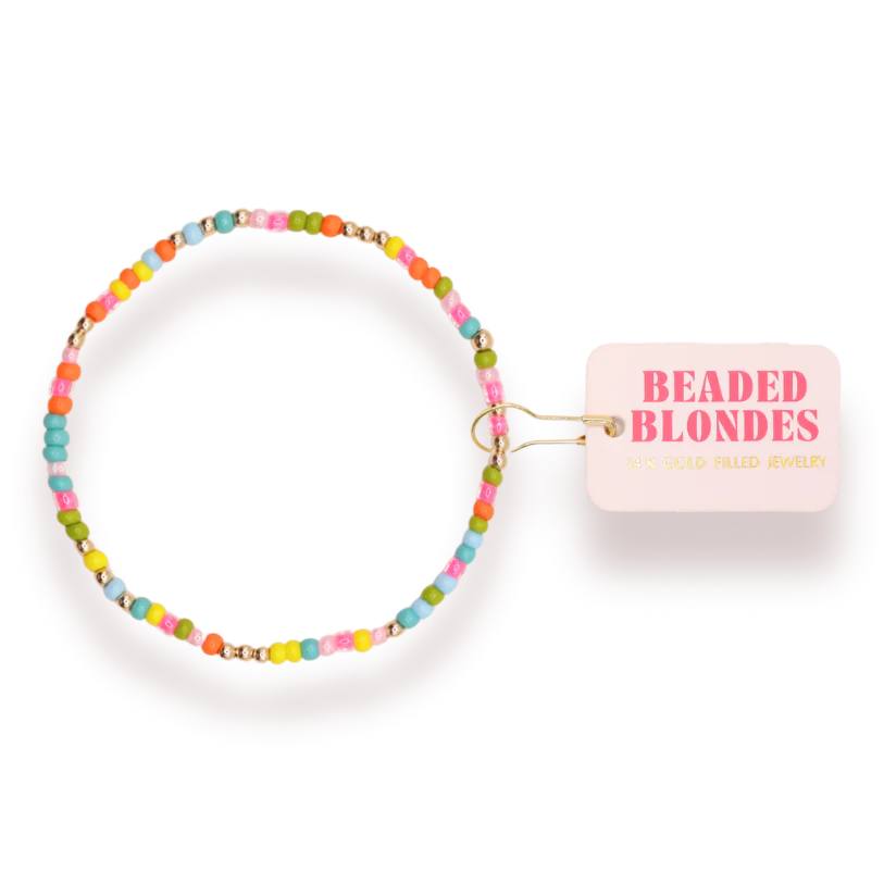 Beaded Blondes Rainbow sprinkles beaded bracelets