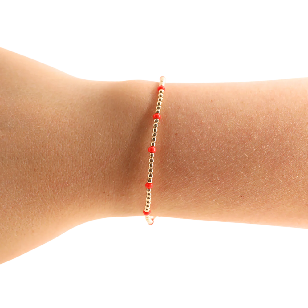 Beaded Blondes red dainty poppi bracelets