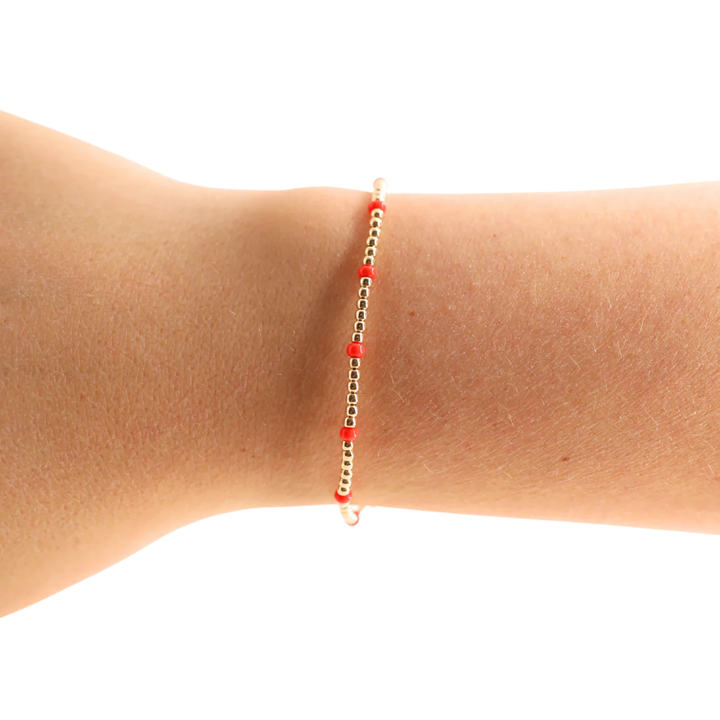 Beaded Blondes red dainty poppi bracelets