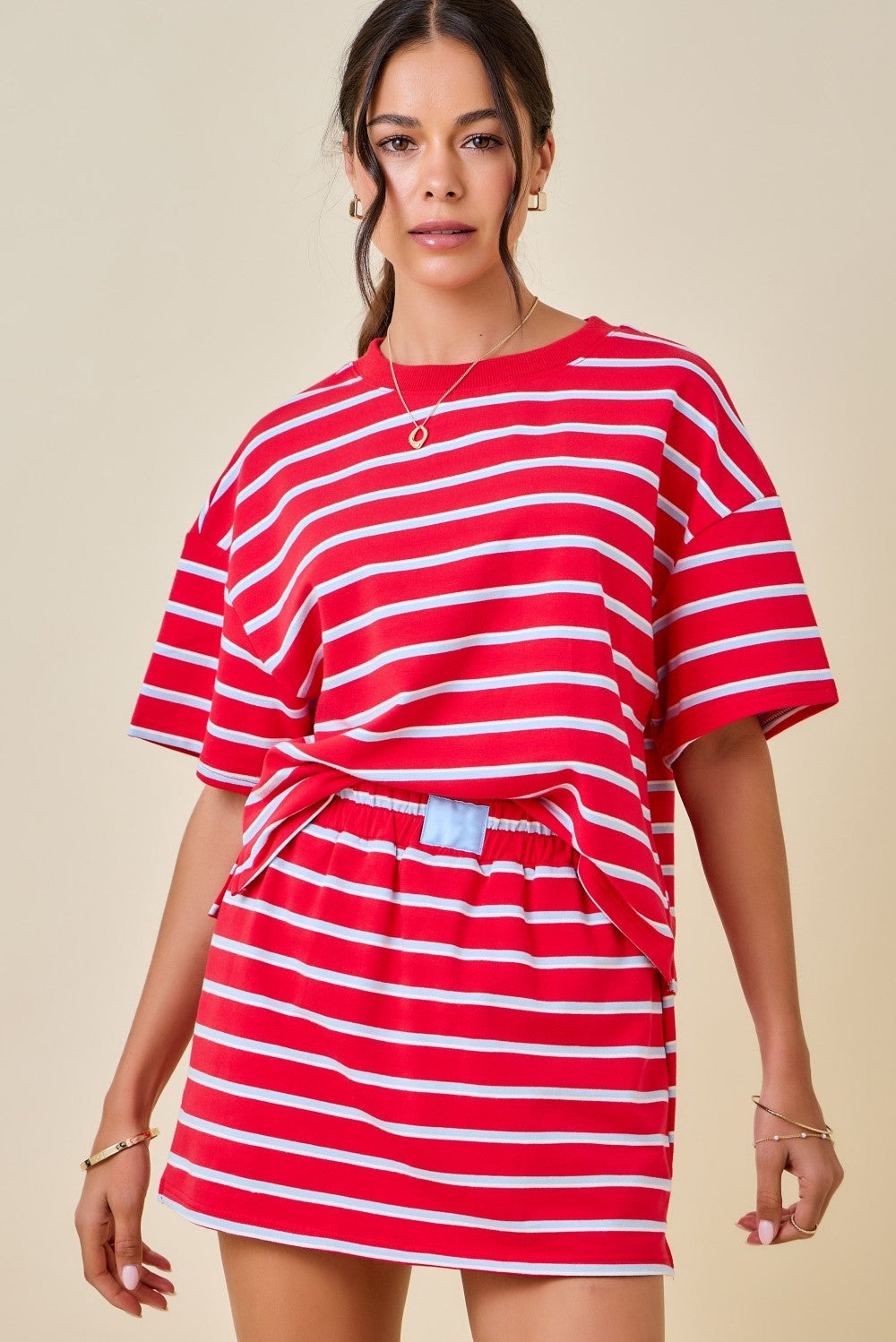red white blue skort set