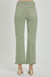 risen jeans olive distressed straight leg denim