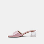 Shu Shop metallic light pink with clear kitten heel