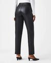 spanx leather like straight leg black pants