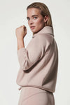 spanx air essentials half zip pullover lunar