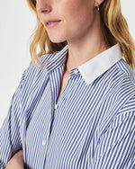 spanx the best poplin striped shirt dress