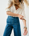 SPANXshape™ EveryWear cropped wide leg jeans in washed blue