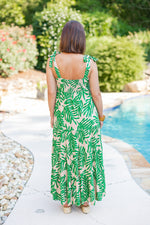 thml tropical leaf maxi dress