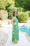 thml tropical leaf maxi dress