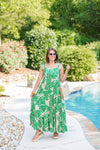 thml tropical leaf maxi dress