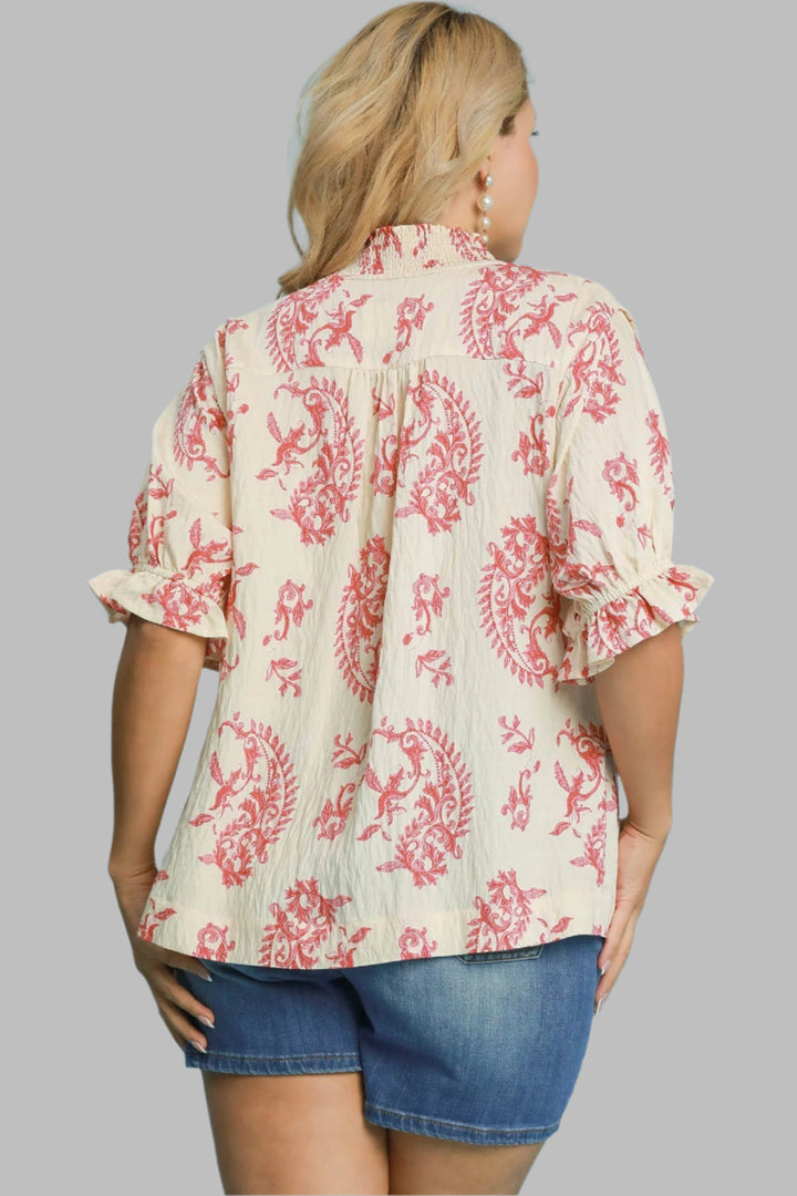 umgee paisley print red top