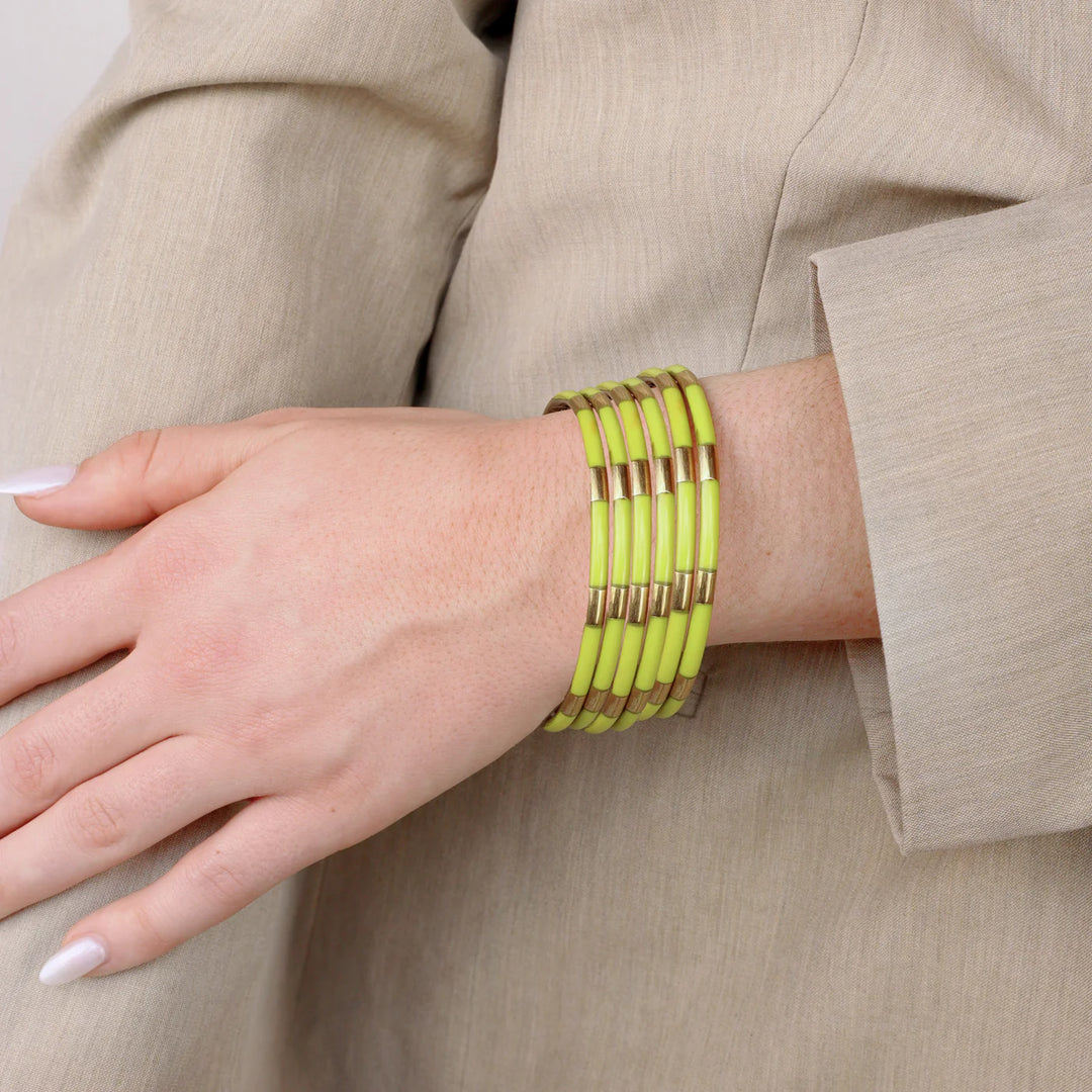 Budha Girl wasabi green veda bangle bracelets