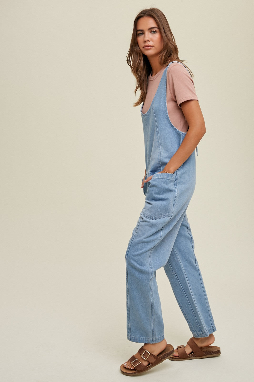 Women's denim overalls