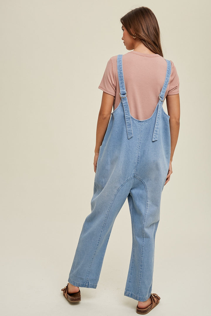 Women's denim overalls