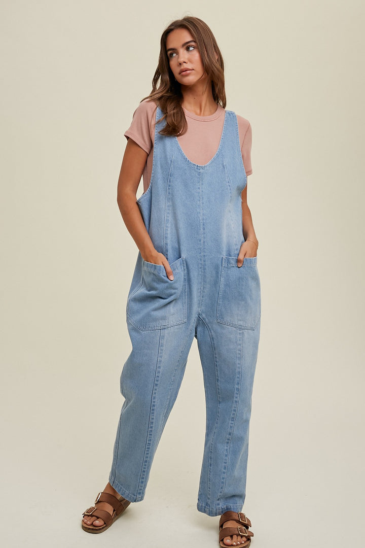 Women's denim overalls
