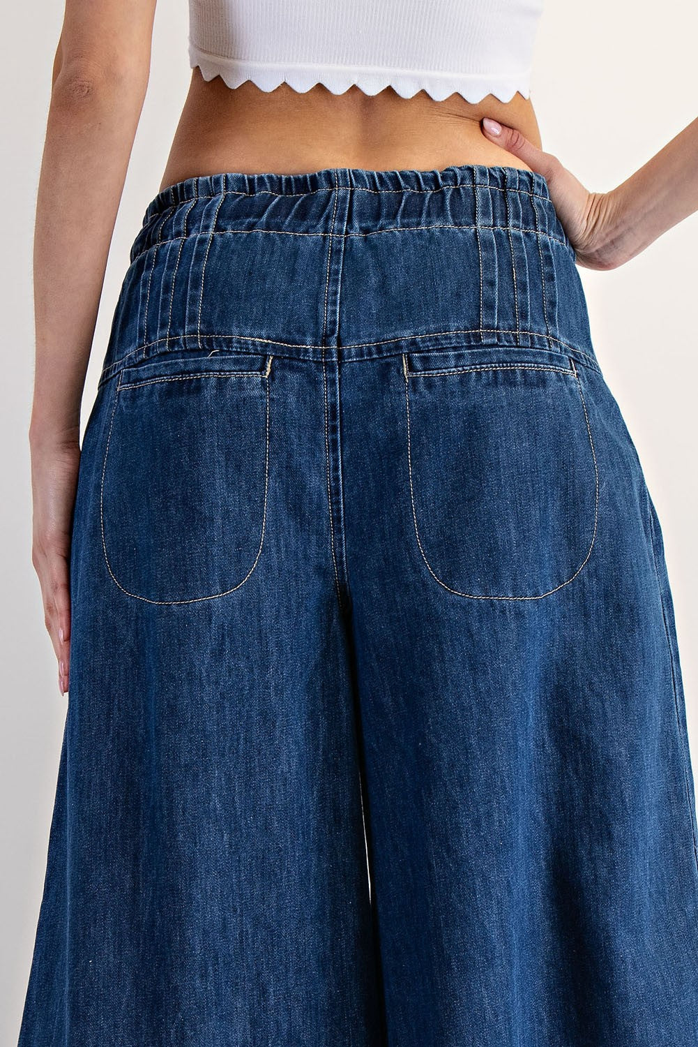 Palazzo Perfect Blue Dark Denim Pants