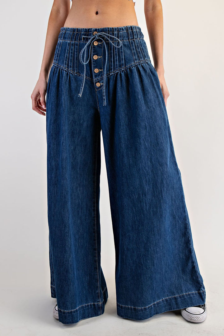 Palazzo Perfect Blue Dark Denim Pants