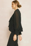 womens dressy black tops