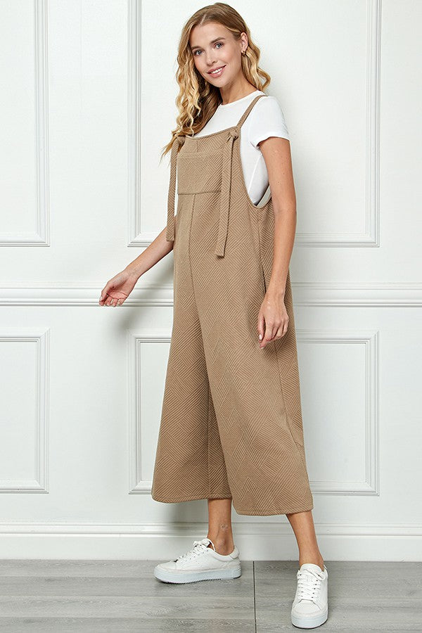 Women's cropped tan overalls