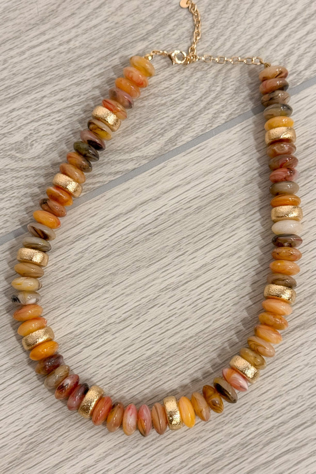 amber multi colored beaded necklace