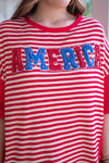 america patch letter oversized tee