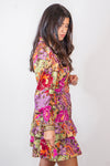 autumn floral printed fall dress