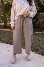 Washed Mocha Barrel Lounge Pants