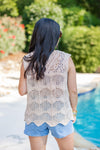 beachy crochet knit tank