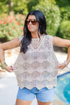 beachy crochet knit tank