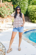 beachy crochet knit tank