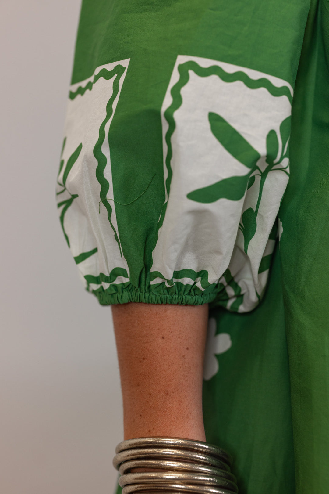 green white floral babydoll dress