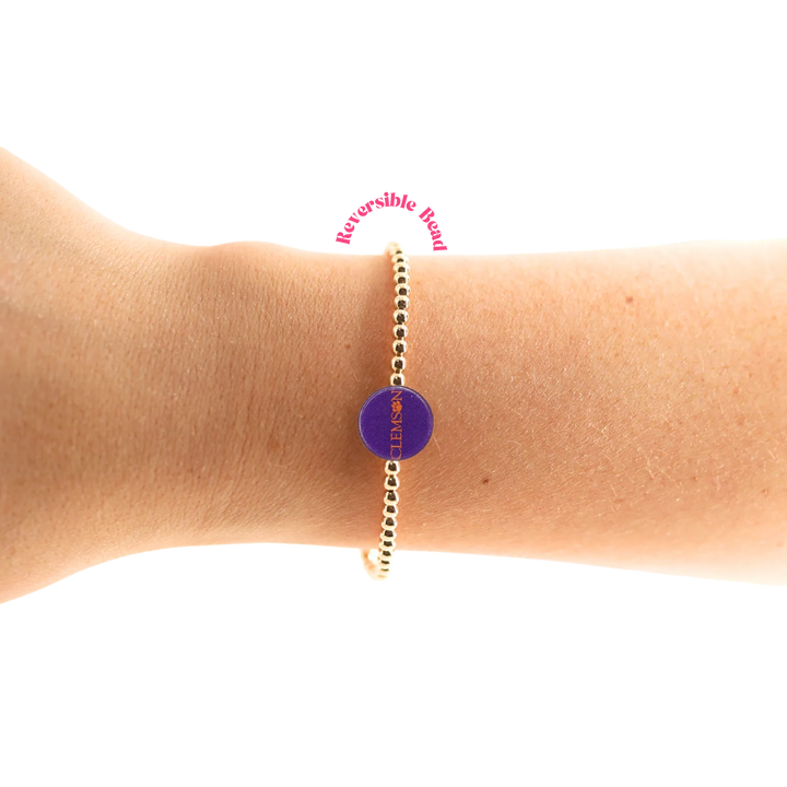 Beaded blondes clemson tigers beaded purple bracelet