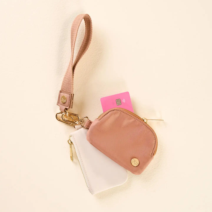 beige pouch wristlet the darling effect