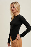 black basic tee bodysuit