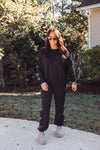 black bow embroidered sweatshirt