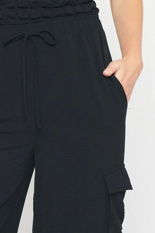 soft black cargo casual pants