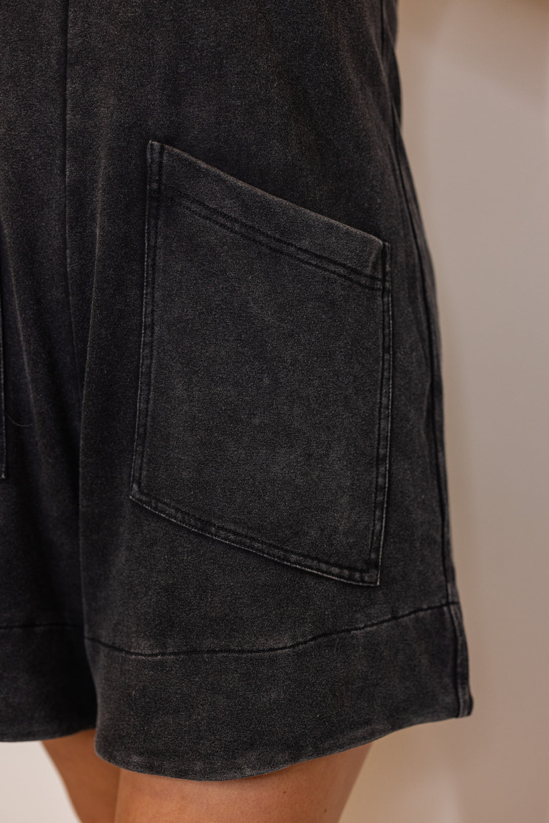 Mineral Washed Black Romper