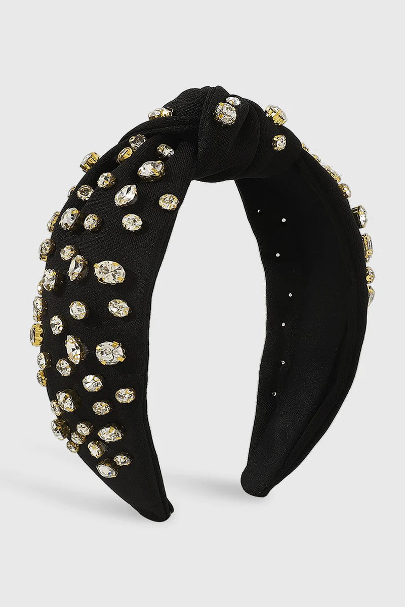 trendy black rhinestone headband