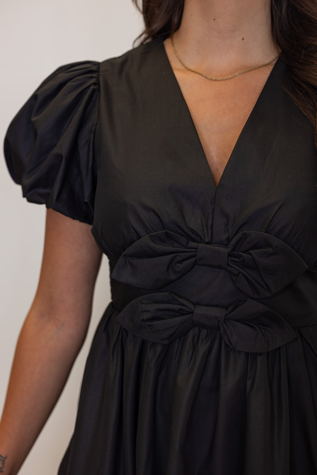 dressy black bow chest cocktail dress