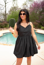 black graduation mini dress