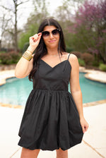 black graduation mini dress