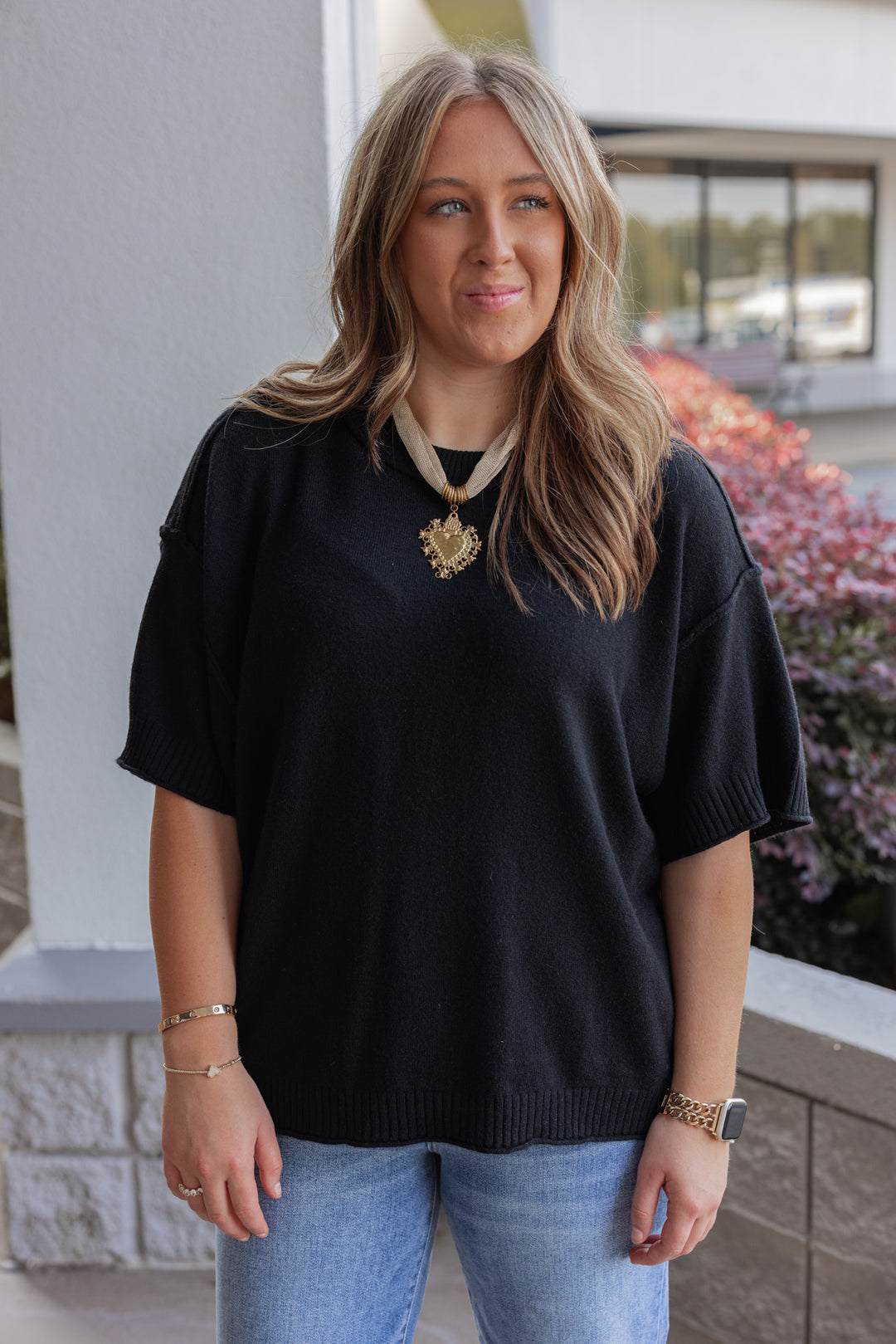 Women’s staple sweater top black by Jodifl