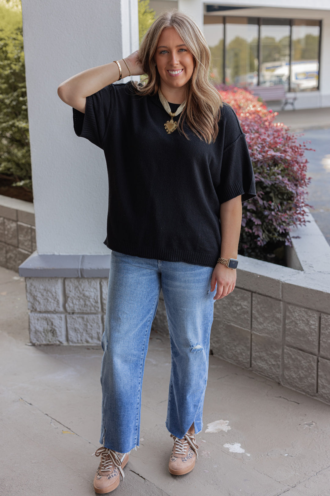 Wome’s trendy staple sweater top black by Jodifl, perfect for fall