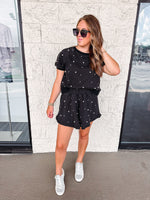 black pearl terry knit skort