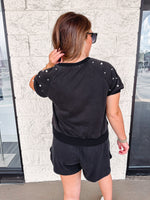 black pearl terry knit skort