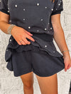 black pearl terry knit skort