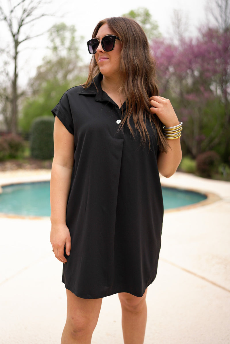 everyday little black tunic dress